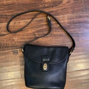 Coach Black Leather Crossbody with Brown Interior